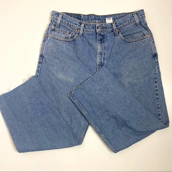 Vintage Levi’s 550 High Rise Raw Edge Ankle Jeans 36x31 - Picture 1 of 11